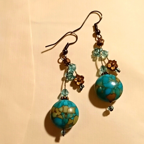 Jewelry - Vintage handmade turquoise earrings